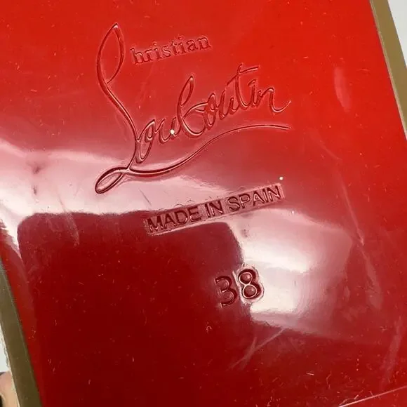 Christian Louboutin Mariza Zeppa Black Leather Wedge Sandals Size 38 - Picture 11 of 11